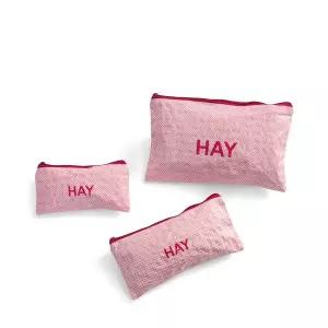 [HAY](대구신세계)헤이 HAY   Candy Mono Wash Bag Flat Set of 3 light pink 캔디 모노 워시백 플랫