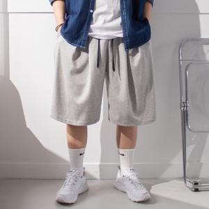 사이드 핀턱 6부 와이드 순면 버뮤다 팬츠 / 면100 벌룬 투턱 편한 운동 헬스 트레이닝 반바지