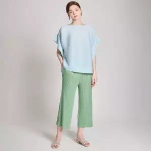 크롭 세미 7부 플리츠 밴딩 팬츠_YI05WNPSL02