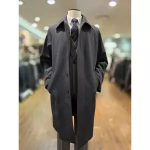 [바쏘옴므] CC03 25년 챠콜 스판 히든버튼 발마칸 트렌치코트 [P003519120]