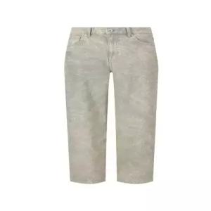 공용 베이지 구제 와이드 데님 팬츠 050DJ