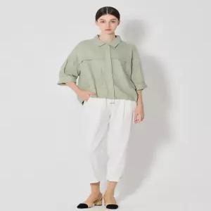 [보니스팍스][보니스팍스(Bonispax)] 린넨100 카라 아웃포켓 숏 자켓(택가격 199000원)