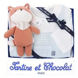 [NS홈쇼핑](쇼콜라,출산,백일,돌,조카) 7엘체크멜빵우주 + 여우인형 2종세트..[35264306]