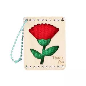 [펠트친구]직조 위빙 카네이션 가방고리 만들기 / 패키지 키링 diy 소품 양말목 베틀 미니