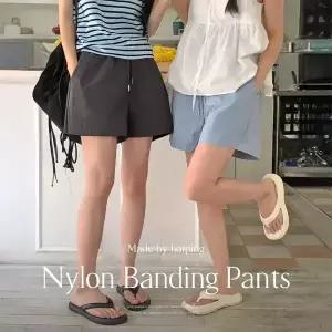 핫핑 [휴양지룩/생활방수] 유즈드 나일론 밴딩 숏팬츠