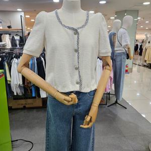 시슬리/애플아울렛/뽀글이 트위드 배색 가디건/SAKC34231