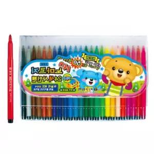 어린이 아동 사인펜 24색 세트 잘 마르지않는 싸인펜 미술 학습 준비물