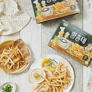 바다소리 먹태안주 고단백 간식 황태로 만든 바삭한 황홀태 피크닉형 2팩