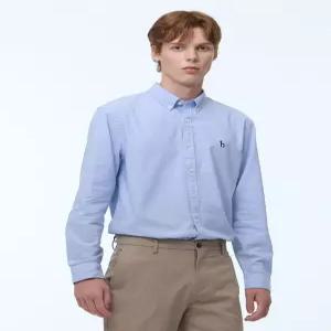 헤지스 남성 24FW [반값세일][스테디셀러] 블루 버튼다운 면 긴팔캐주얼셔츠 WHSH4C103B2