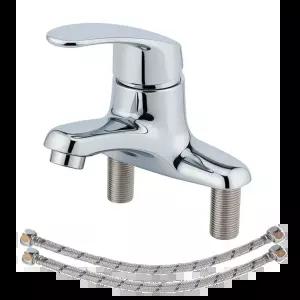 하봄 투홀 세면대수전 + 고압호스 40CM 2개