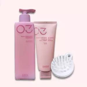 아모스 실키 래디언스 세트 (샴푸 500g+트리트먼트200ml)+샴푸브러쉬