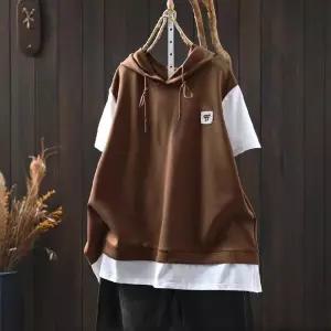 손오천 여자 데일리룩 티 후드 여름 반팔 빅사이즈 캐주얼 상의 KUK2