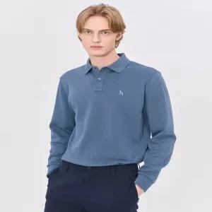 헤지스 남성 24FW [반값세일][스테디셀러] 블루 단색 면혼방 긴팔카라티셔츠 WHTS4D432B5