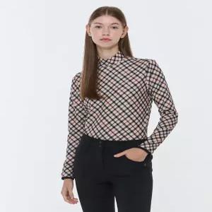 [닥스 골프 여성] [24FW] WNTS4D903I2 가격인하스테디셀러레터 로고 체크넥 긴팔