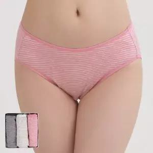 여성 편한 면스판 미디 삼각 팬티 3매 세트