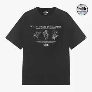 [노스페이스] [노스페이스 공식] NT7UR23J 화이트라벨 플라워 EX 반팔 라운드티_BLACK