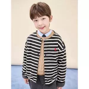 [BEANPOLE KIDS] 리버시블 스트라이프 플리스 버튼업 재킷  블랙 (BI5941U055) (BI5941U055)