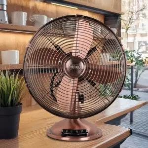 [엔틱한 디자인으로 인테리어까지] 레이나 30cm 메탈 탁상용 황동 선풍기 RF-3121