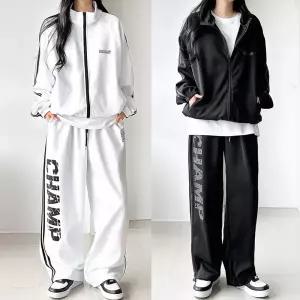 [힙한셋업룩] 챔프 2선 트랙세트 트레이닝 SET 데일리 꾸안꾸 스트릿 와이드팬츠 자켓 운동복 남녀공용