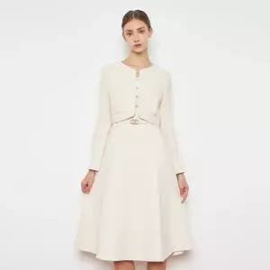 [롯데백화점]케네스레이디 라운드넥 진주 벨티드 원피스 (EWOPPB06)