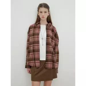 [롯데백화점]올리브데올리브 오버핏 기모 체크 셔츠 OH5WBA83