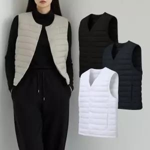 여성 패딩조끼 U넥 V넥 넥변형 웰론 겨울 경량 누빔 빅사이즈 베스트