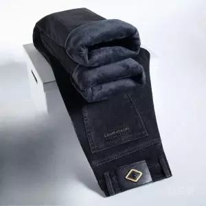 가을 겨울 고탄력 남성 비즈니스 청바지 헤이즈 블루 블랙 그레이 데님 바지 작업복 브랜드