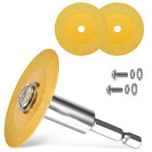 PVC 파이프 커터용 다이아몬드 커팅 블레이드 휠 유리 절단용 미니 안경 디스크 1/4 인치 육각 섕크 2 개