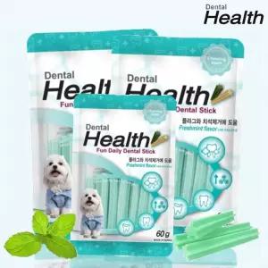 덴탈헬스 강아지 구강관리 치석제거 덴탈껌 민트(60g) 10개