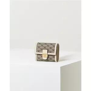 국내 매장판 헤지스 vk 지갑 선물포장 HIWA4E878.IV_여성 아이보리 로고 패턴 가죽 반지갑 여성 여자 정품