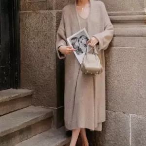 ONM 가을 니트 원피스 가디건 세트 겨울 롱원피스 골