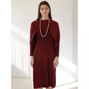 벨벳 모노 클래식 플리츠 롱원피스_YJ10WNPOP01