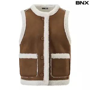 시어링 양털 배색 포켓 버튼업 베스트 (BX4VT010L0)