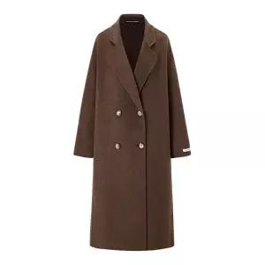 [하프클럽/미니멈 에브리데이]더블 버튼 카라넥 오버핏 롱 울 블렌드 코트 (