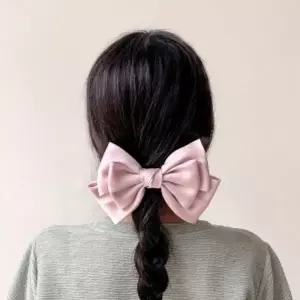 [하프클럽/]엔젤슈슈실크3단매듭헤어핀(핑크)국산리본핀