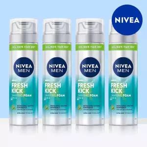 니베아 맨 프레시 킥 쉐이빙폼 200ml 4개