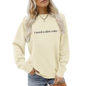 렌 여성용 스웨트셔츠가 필요해요 그래픽 웃긴 인사말 편지 긴팔 셔츠 가을 후드티
