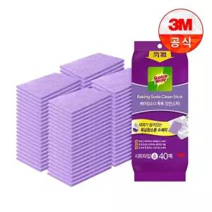 [3M]욕실청소 베이킹소다 시트타입 수세미 소형 40매 2개(80매)