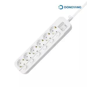 PP-C7049-5M 동양 멀티탭 메인개별스위치 16A 6구 5M 안전커버 (DYM-NSG6C/SC)