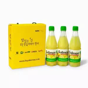 솔리몬 스퀴즈드 레몬즙 선물세트 500ml 3병 비농축 스페인 NFC