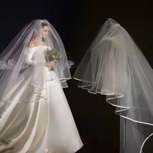웨딩 면사포 롱 베일 웨딩면사포 3m 롱베일 셀프 헤어핀 소품 브라이덜샤워