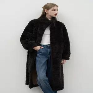 [미니멈에브리데이][미니멈 에브리데이]양털 하이넥 롱 코트 (EB4JH001D)