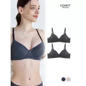 [컴핏비너스] 이지피지 헤링본 노와이어 브라 1+1(SSET384)