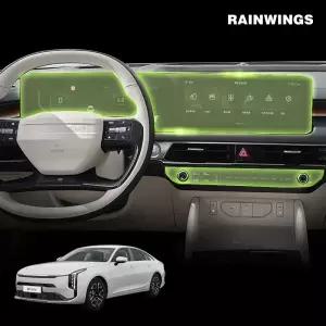 레인윙스 기아 더뉴 K8 GL3 FL 내비게이션 공조기 필름 세트 고광택AR 지문방지AG