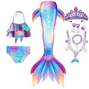 인어공주 의상 꼬리 주니어 세트 레몬 파티 촬영 유리 공주 슈트 무대 인어쇼의상 분장