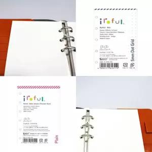 사카에 이로풀 6공  다이어리 속지 바인더 무지 도트 A7 50매입