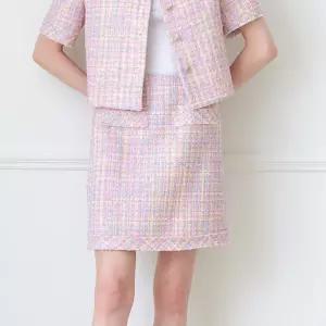 메탈 믹스 트위드 세미 A라인 스커트(TISAE2346)