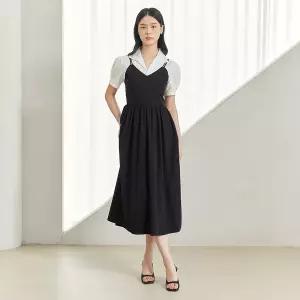 백 스모크 밴딩 뷔스티에 원피스 (VKOAD7543)