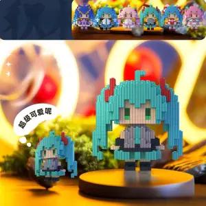 하츠네 미쿠 조립 블록 미니 피규어 입체 장식 모델 캐릭터 나노 블럭 놀이용 세트