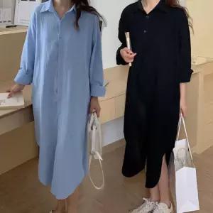 롱 여성 여름 가디건 봄 트임 사이드 셔츠 가을 봄자켓 루즈핏